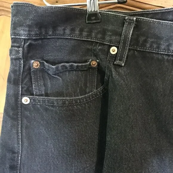 Levi's 501 Black Straight Leg Denim Jeans Men's size 36x34 Levi Strauss WPL 423 - Picture 4 of 13